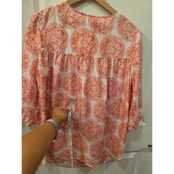 Calypso St. Barth Pink Medallion Crochet Blouse - Picture 7 of 10